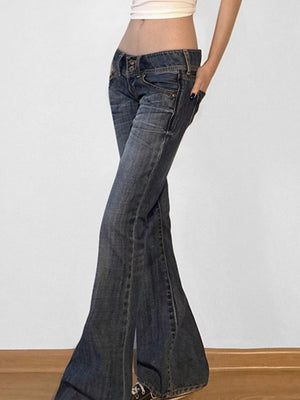 Low-rise Wash Water Bell-bottoms Jeans