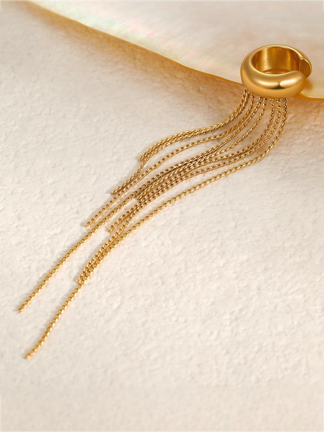Ear clip tassel earrings