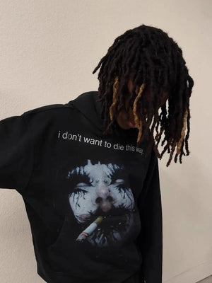 Street Hip Hop Trendy Graphic Prints Loose Personality Pullover Sweatshirt