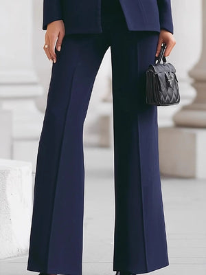 Single-button Blazer Long Suit Pants 2-piece Sets