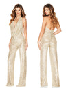 Sleeveless Halter Sequined Jumpsuit