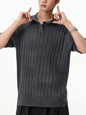 Old Money Style V-neck Fit Polo