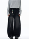 Retro Embroidery Machete Loose Silhouette Mopping Sickle Jeans