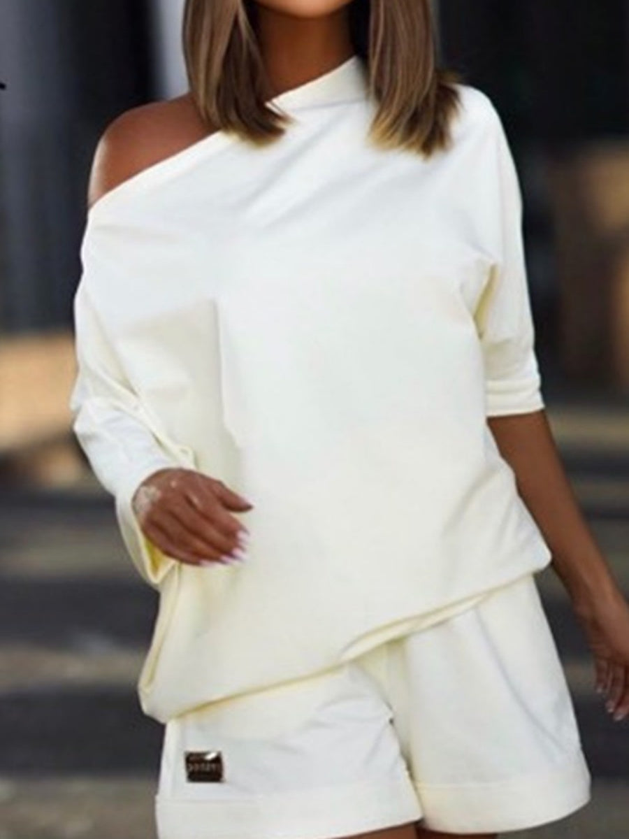 Sweatshirts&Hoodies Set Off-shoulder 2-piece Sets