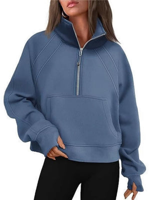 Liber Autumn Women's Pocket Solid Color Sweatshirts&Hoodies