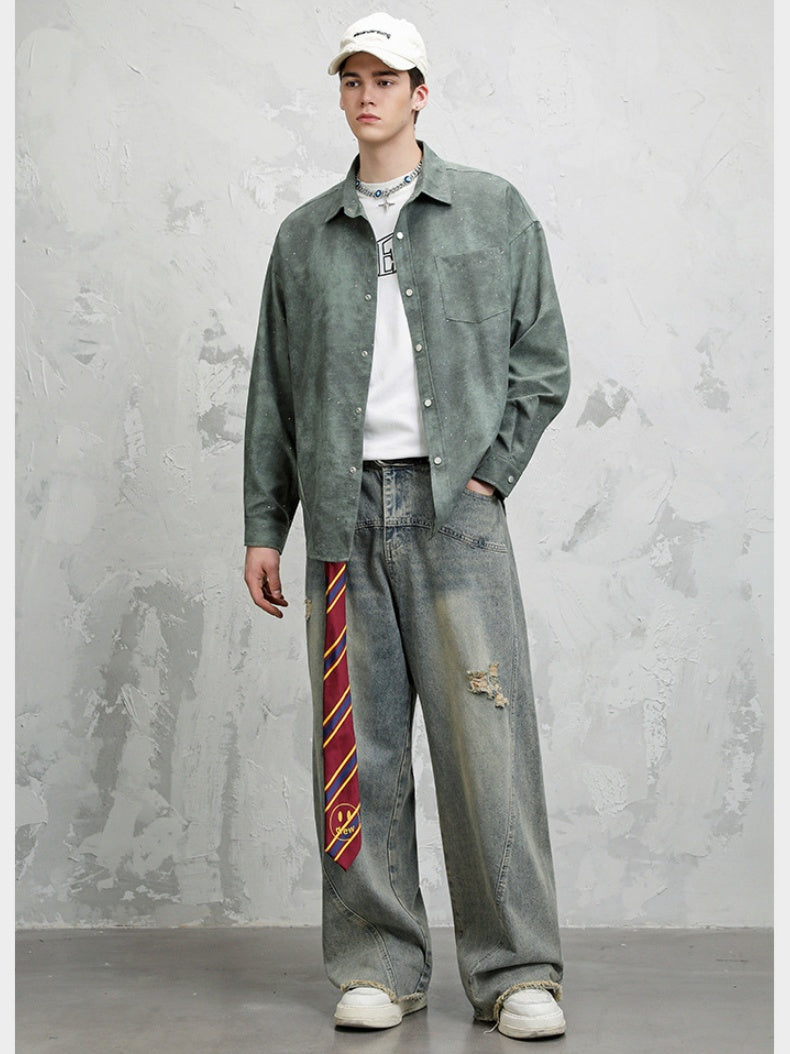 Design Tie-dye Long-sleeved Shirt