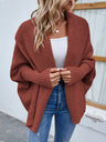 Solid Color Batwing Sleeves Irregular Cardigans