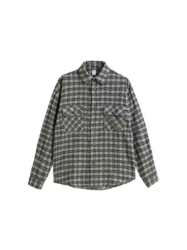 Liber Autumn Men's Button design Plaid Shirts