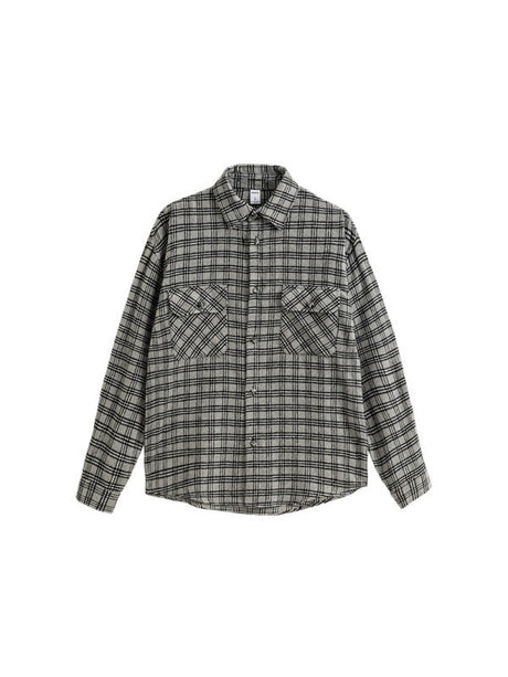 Liber Autumn Men's Button design Plaid Shirts