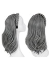 Fishbone Braid Headband Integrated Hair Replacement Long Curly Half-head Wig