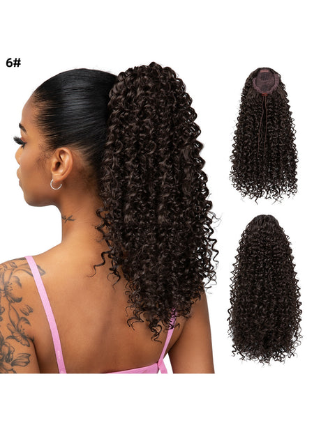 Small Curly Ponytail Synthetic Fiber Drawstring Braid High-temperature Silk Wig