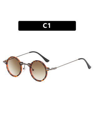 Lunettes de soleil rondes style hip-hop à monture fine