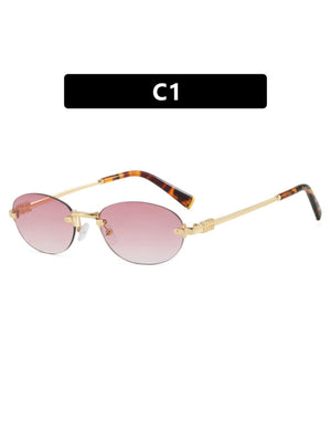 Oval Retro Frameless Sunglasses