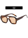 Double-bridge Irregular Leopard Print Sunglasses