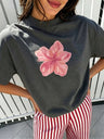 Casual And Versatile 3D Letter Pattern T-shirt