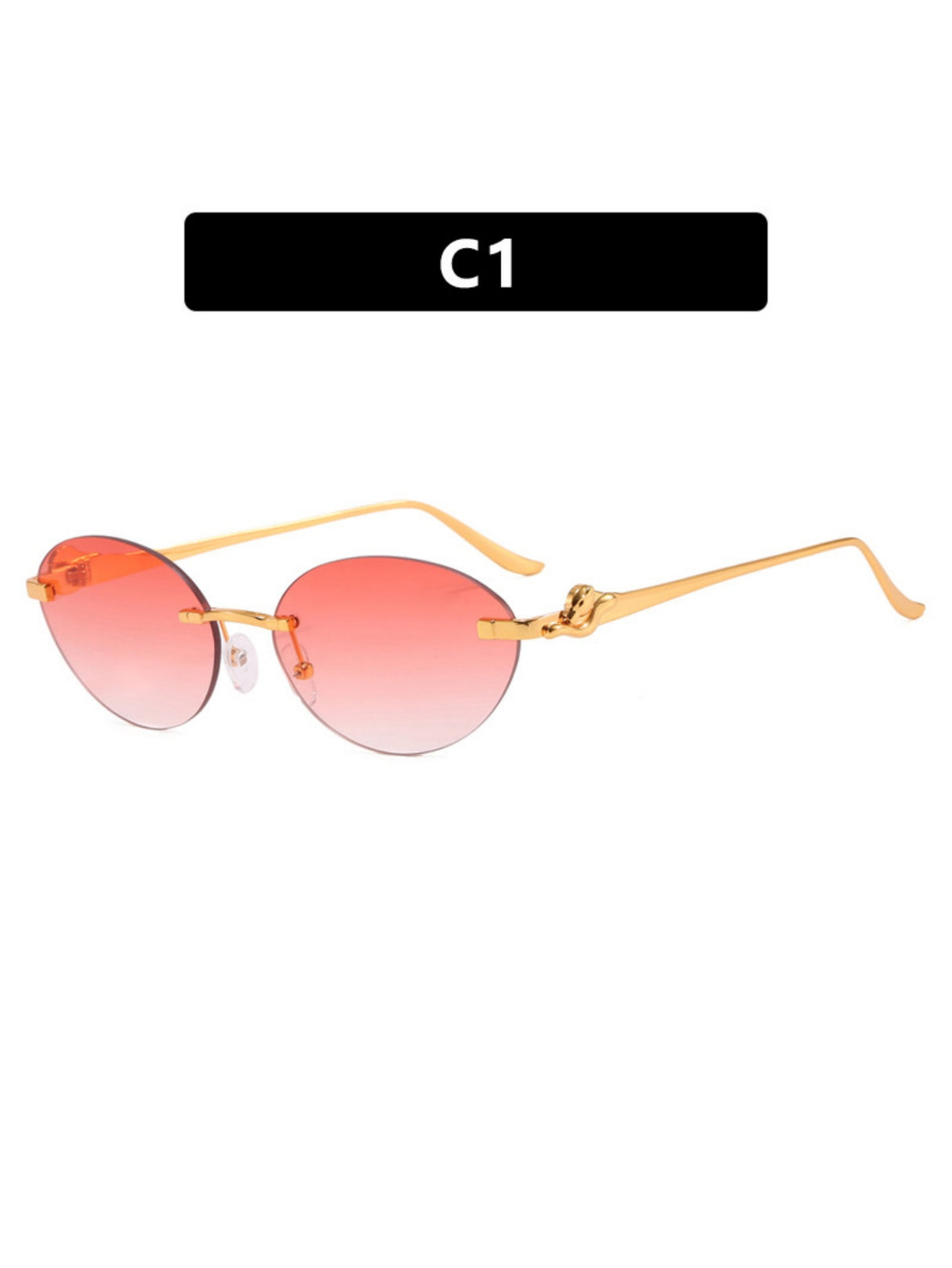 Frameless Oval Sunglasses