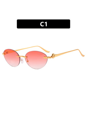 Frameless Oval Sunglasses