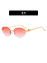 Frameless Oval Sunglasses
