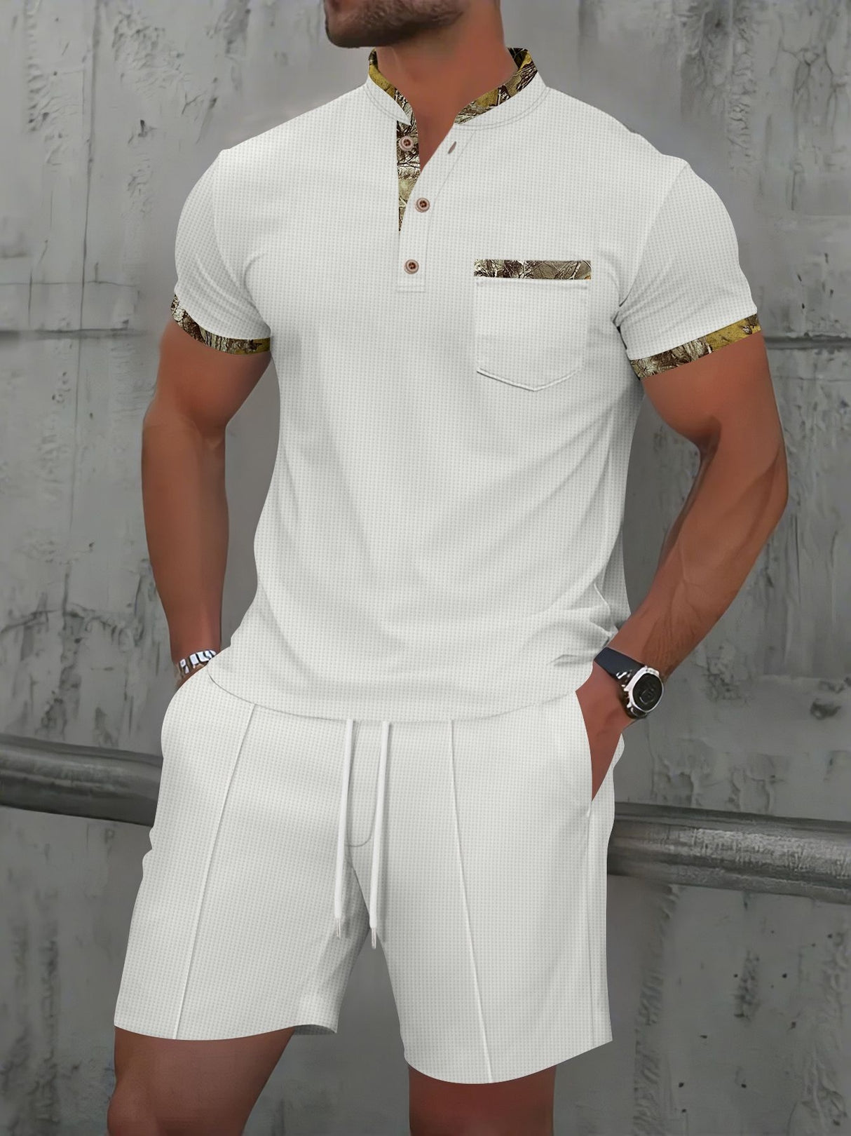 Solid Color Leisure 2-piece Sets Set