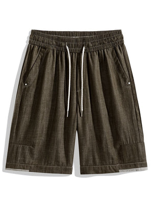Retro Patchwork Color-blocked Tooling Five Points Shorts