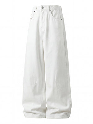 Retro Color-blocked Loose-fit Straight-fit Jeans