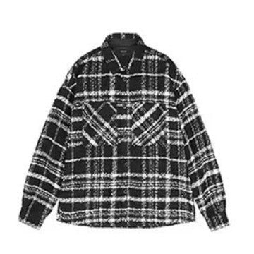 Black And White Checkered Ins Woolen Cloth Shirts