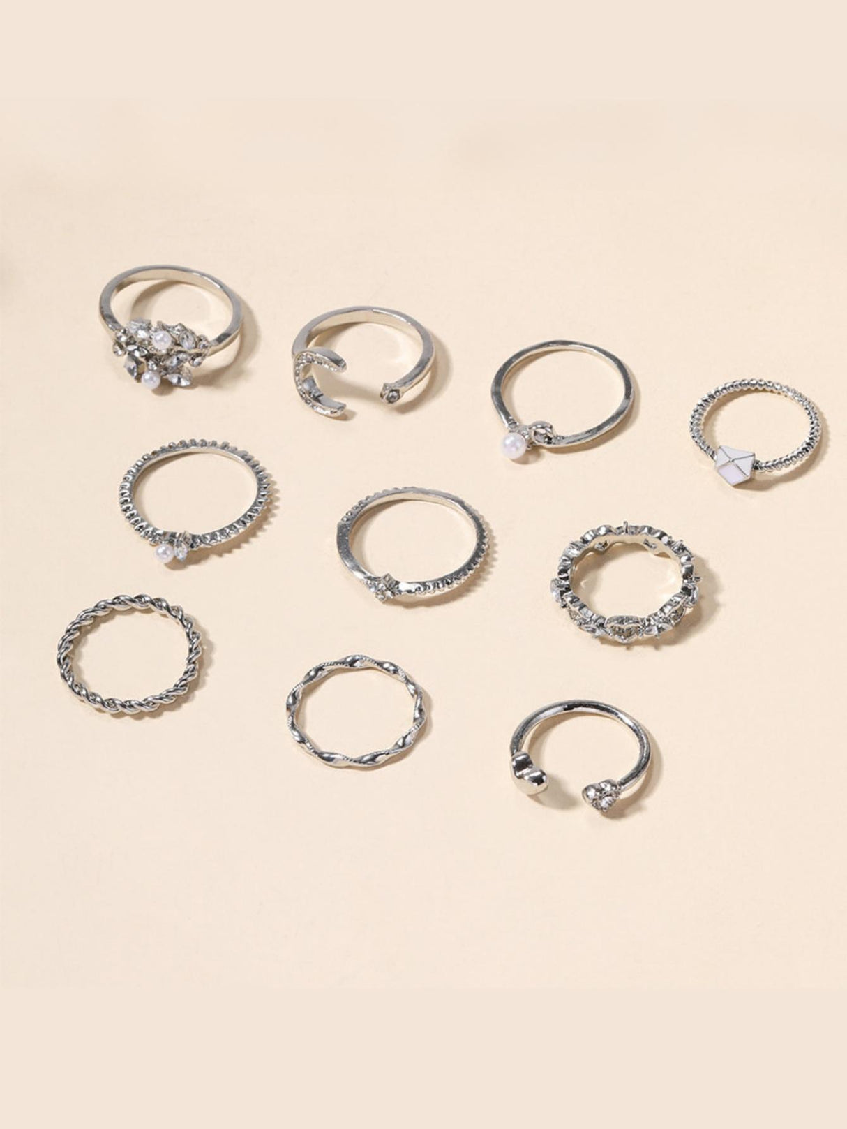 Star And Moon Diamond Ring Set