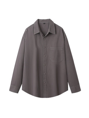 Retro Simplicity Loose-fit Shirts