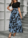 Floral Print High-waisted Long Dress