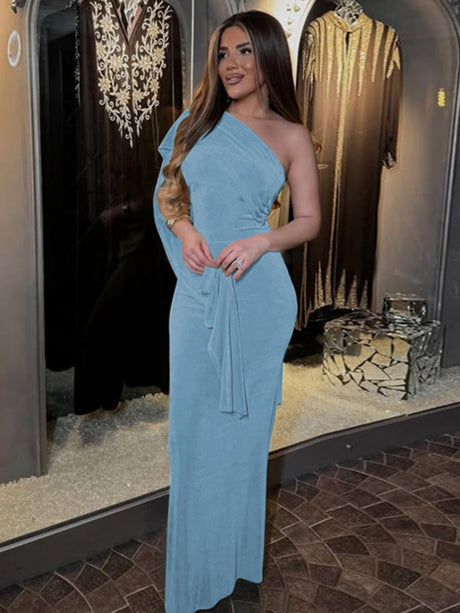 Sexy Tube Top Sleeveless Slim Fit Ribbon Maxi Dresses