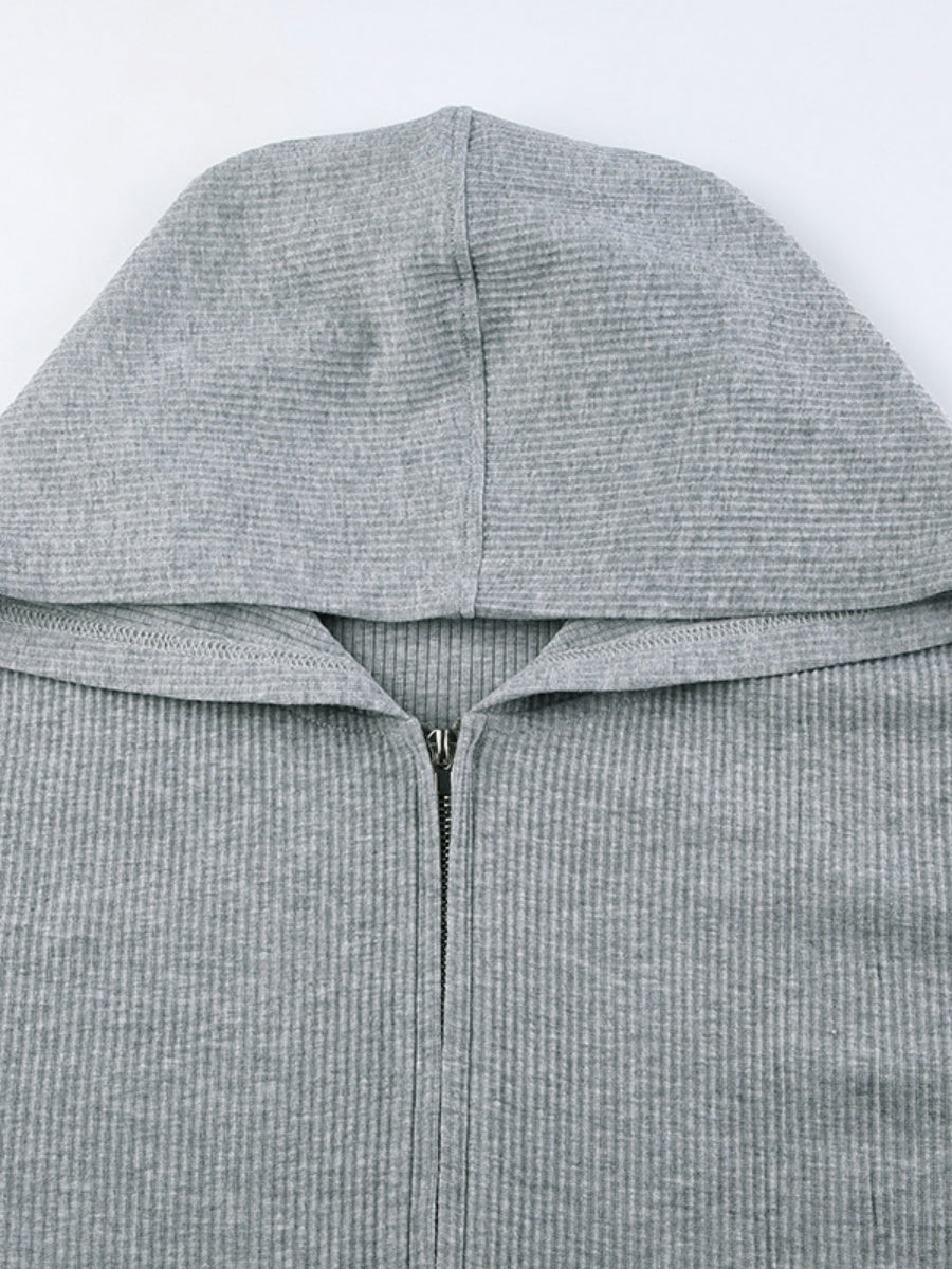 Coat Tank Tops Cropped Sports Zipper Solid Color 3-piece Sets