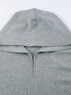 Coat Tank Tops Cropped Sports Zipper Solid Color 3-piece Sets