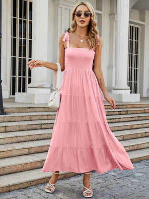 Sleeveless Flowers Printed Long Dress