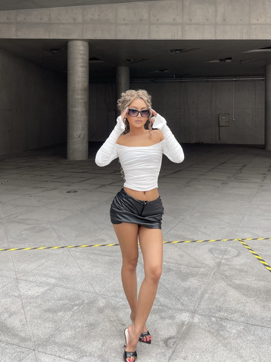 Women's Gauze Off Shoulder Long sleeve T-shirts