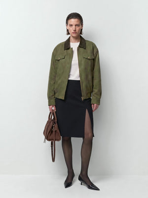 Zipper Pocket Solid Color Jackets