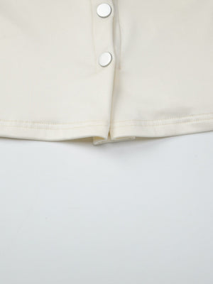Draped Collar Buttons Slim-fit Jacket T-shirts