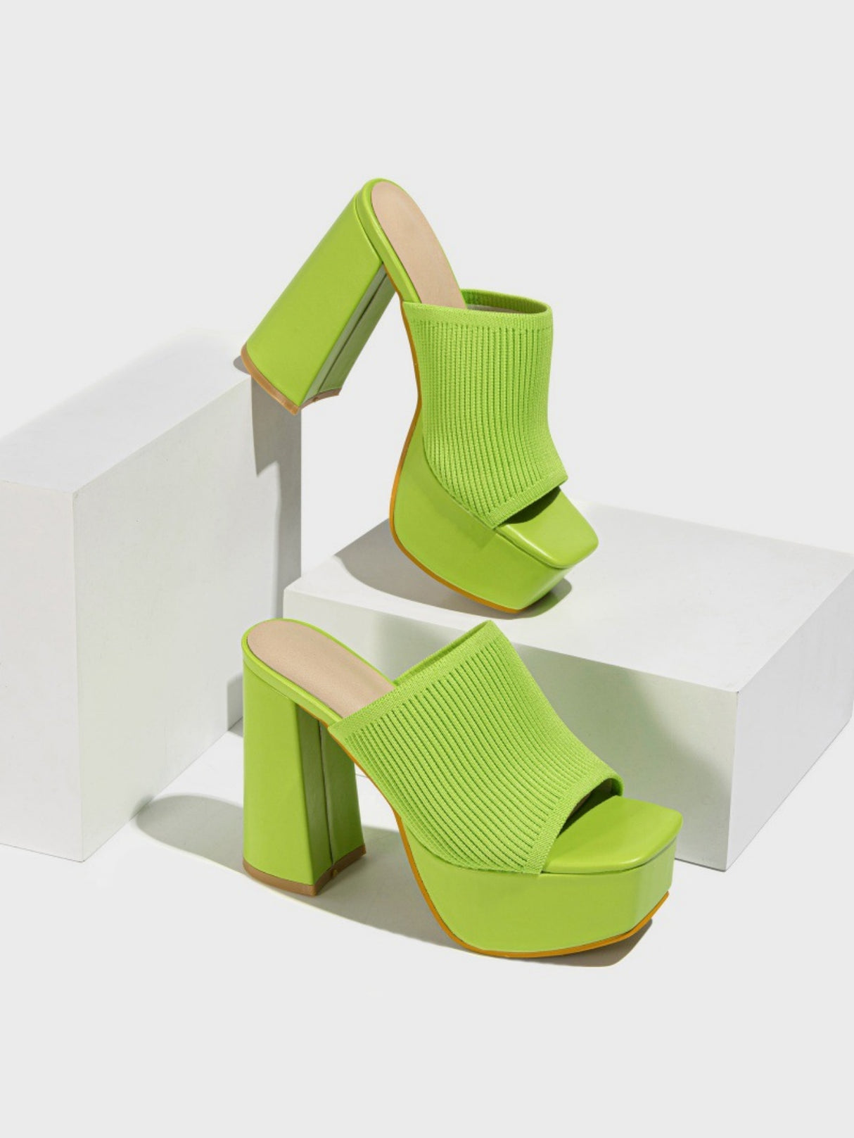 Flyknit Fashion Chunky Heel Waterproof Platform Outdoor Street Sandals