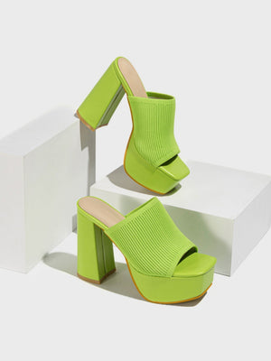 Flyknit Fashion Chunky Heel Waterproof Platform Outdoor Street Sandals