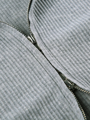 Coat Tank Tops Cropped Sports Zipper Solid Color 3-piece Sets