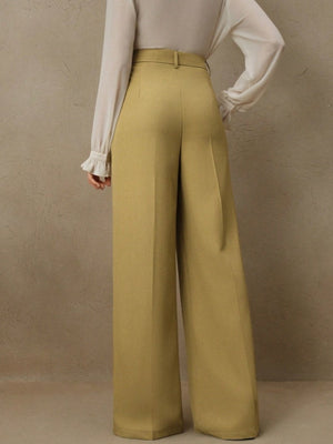 Slimming And Casual Drape Loose High Waist Straight Wide Leg Pants