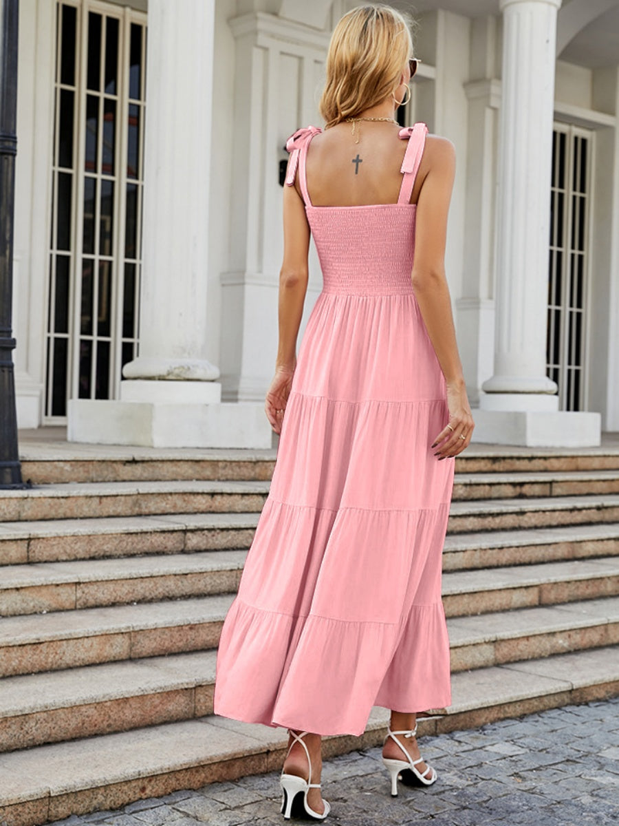 Sleeveless Flowers Printed Long Dress