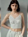 Solid Color Linen Off-shoulder Vacation Style Vest