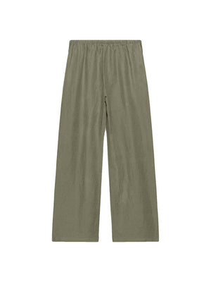 Linen Solid Color Crisscross Strap Non-stretch Loose Trousers