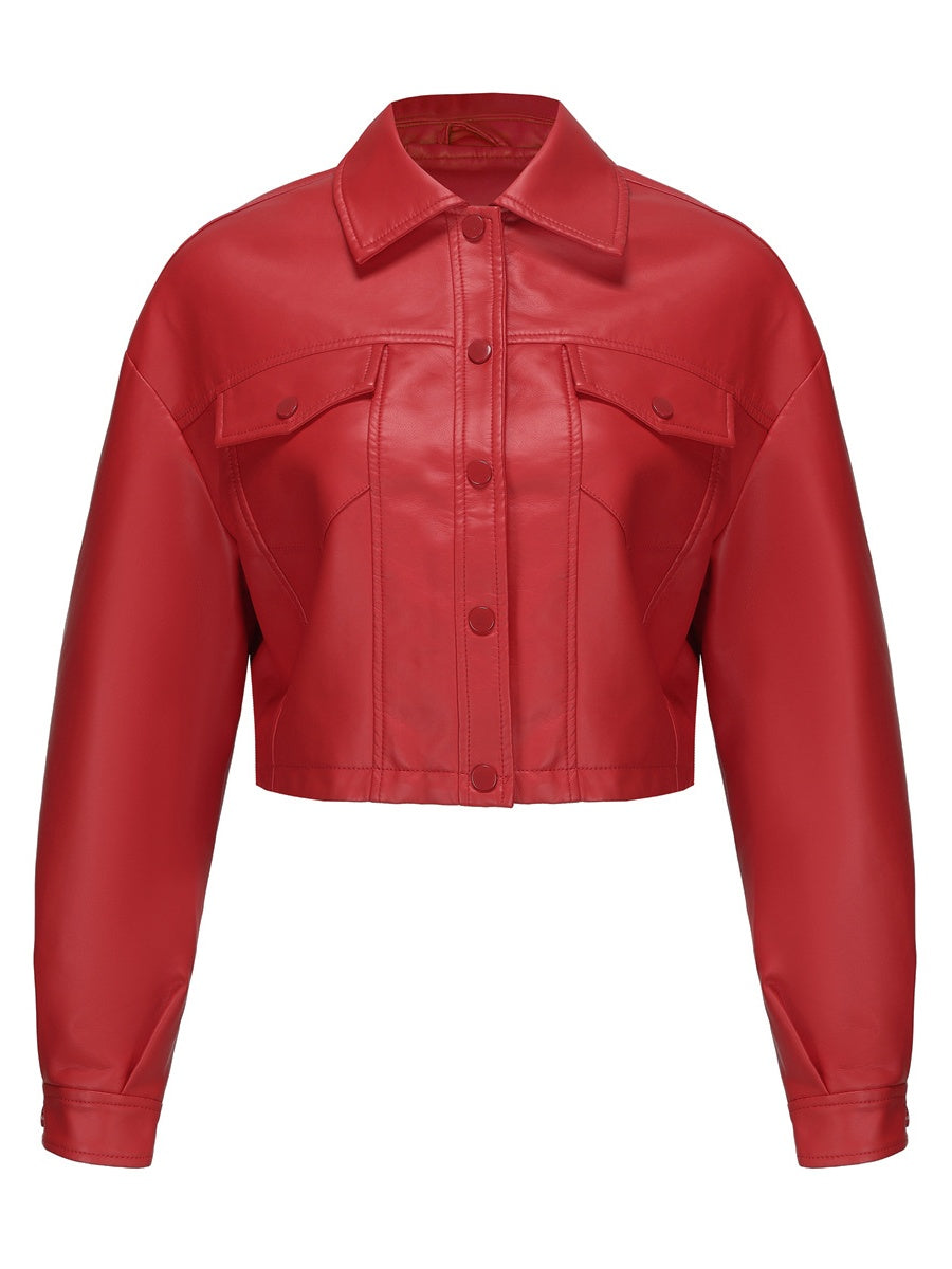 Single-breasted Pocket Lapel Short Trucker Jackets