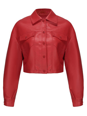 Single-breasted Pocket Lapel Short Trucker Jackets