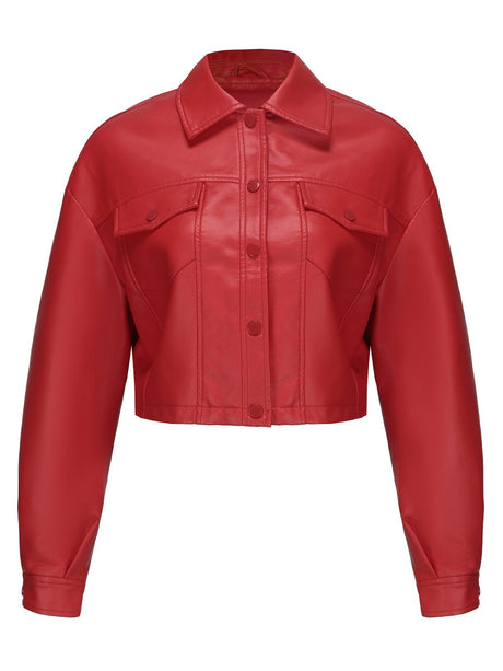 Single-breasted Pocket Lapel Short Trucker Jackets
