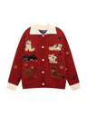 Christmas Retro Cute Cat Embroidery Lapel Sweater