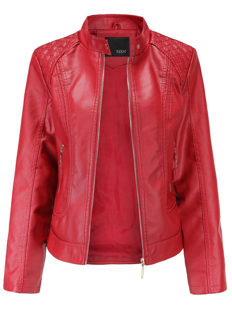 Street Cool Loose Studs Leather Jacket