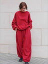 Pullover Sweatshirt Pants Loose Sporty Two-piece Suit