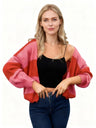 Color Blocking Striped Knitted Cardigan